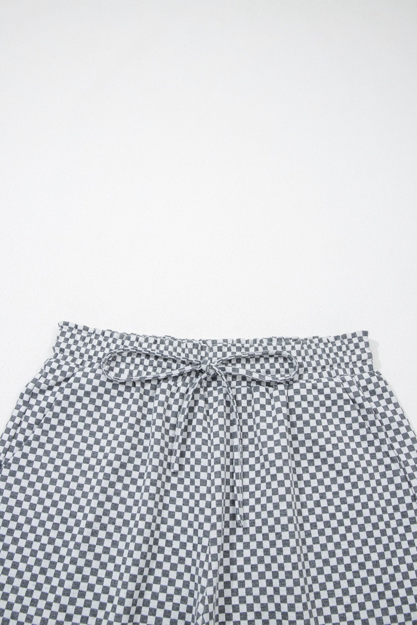 Checker Drawstring Elastic Waist Pocketed Shorts - Rooted & Reckless Co.