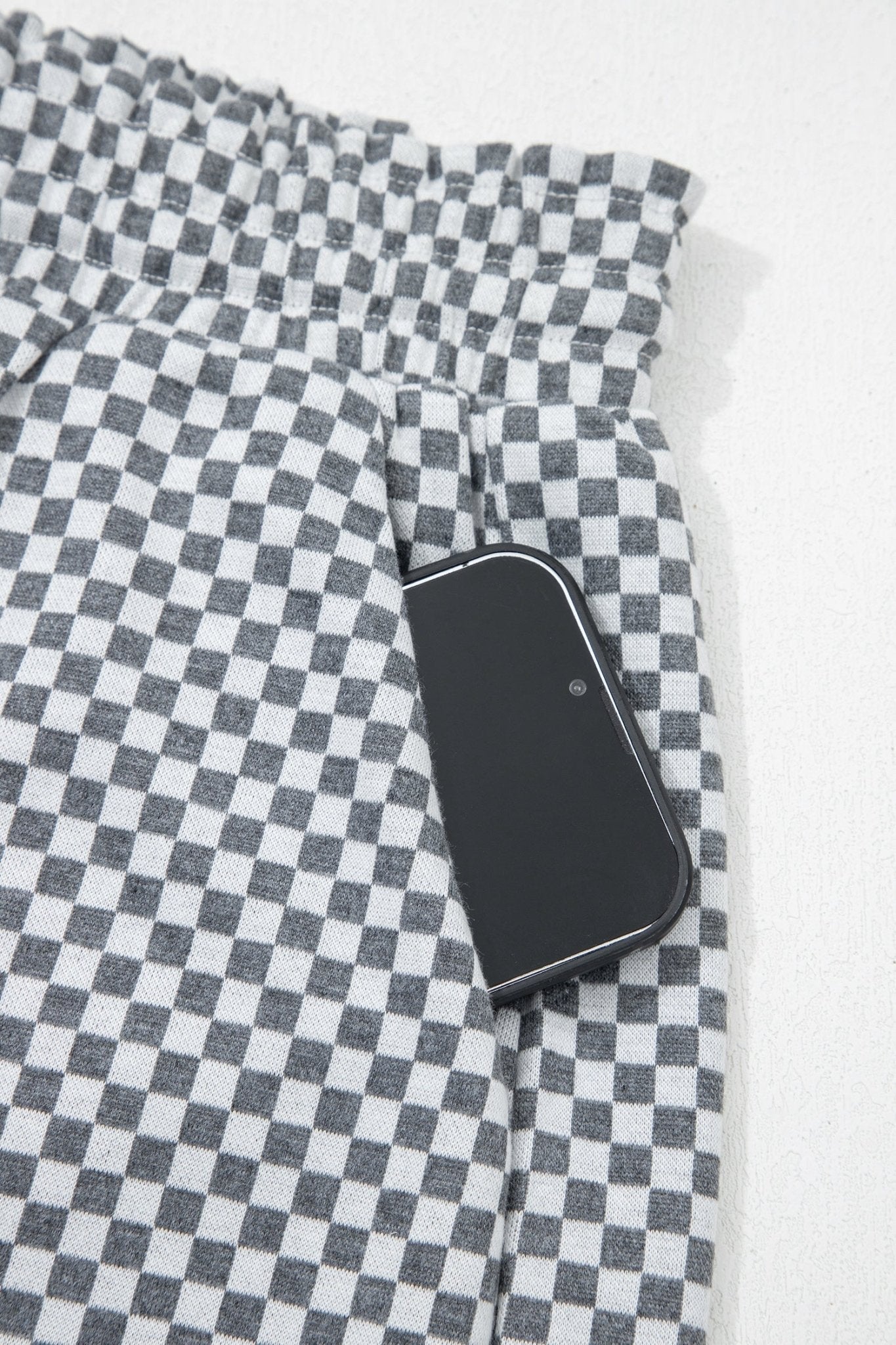 Checker Drawstring Elastic Waist Pocketed Shorts - Rooted & Reckless Co.