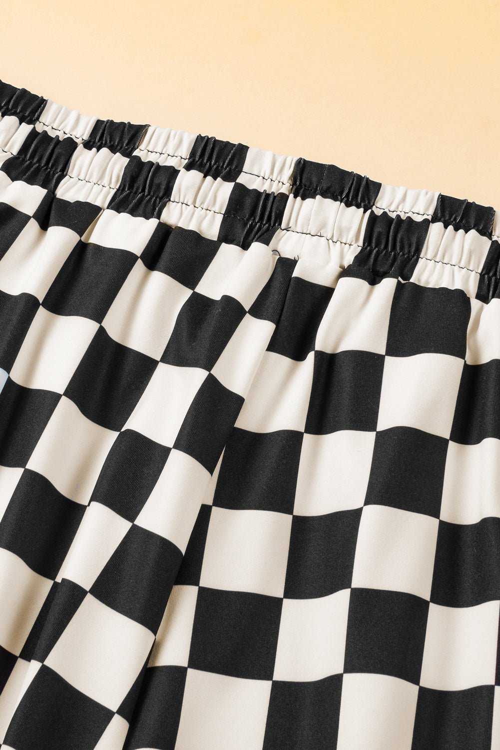 Checker Drawstring Elastic Waist Shorts - Rooted & Reckless Co.