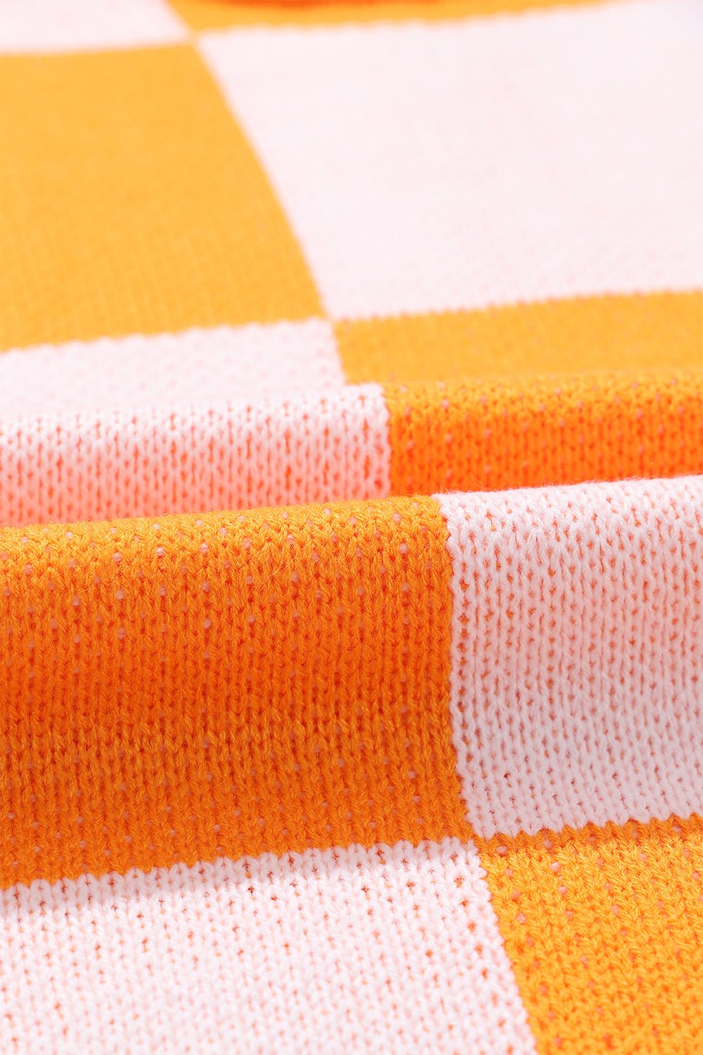 Checker Exposed Seam Drop Shoulder Long Sleeve Sweater - Rooted & Reckless Co.