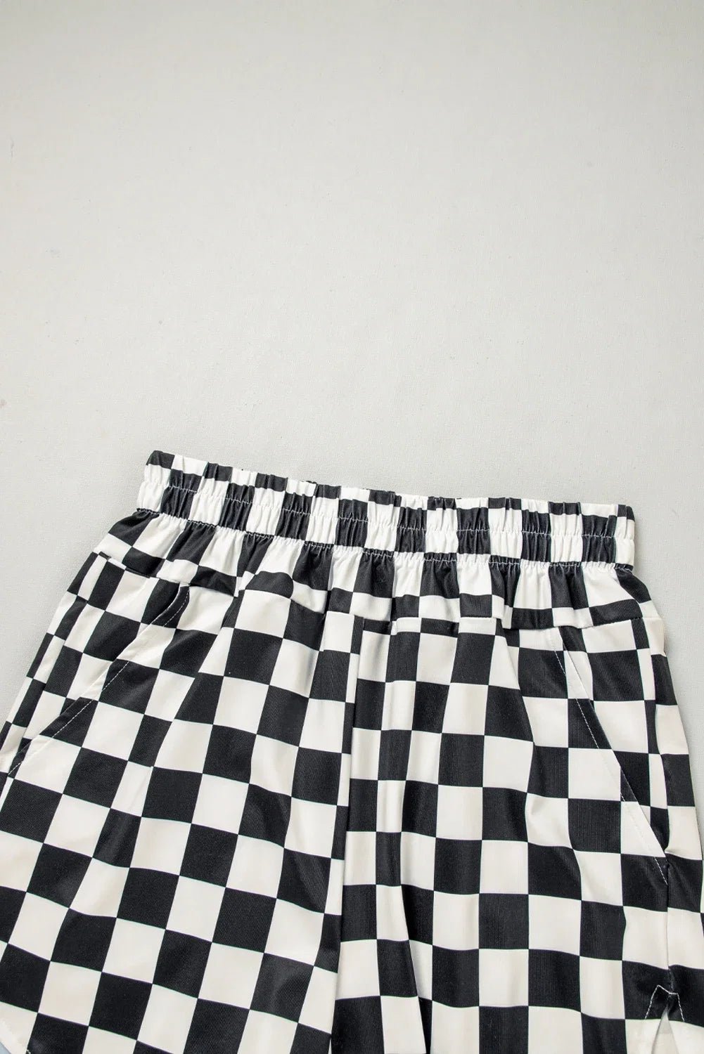 Checker High Waist Casual Shorts - Rooted & Reckless Co.