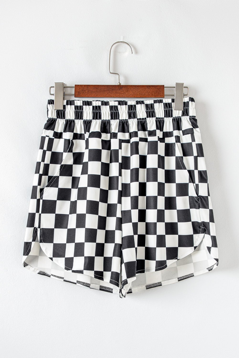 Checker High Waist Casual Shorts - Rooted & Reckless Co.