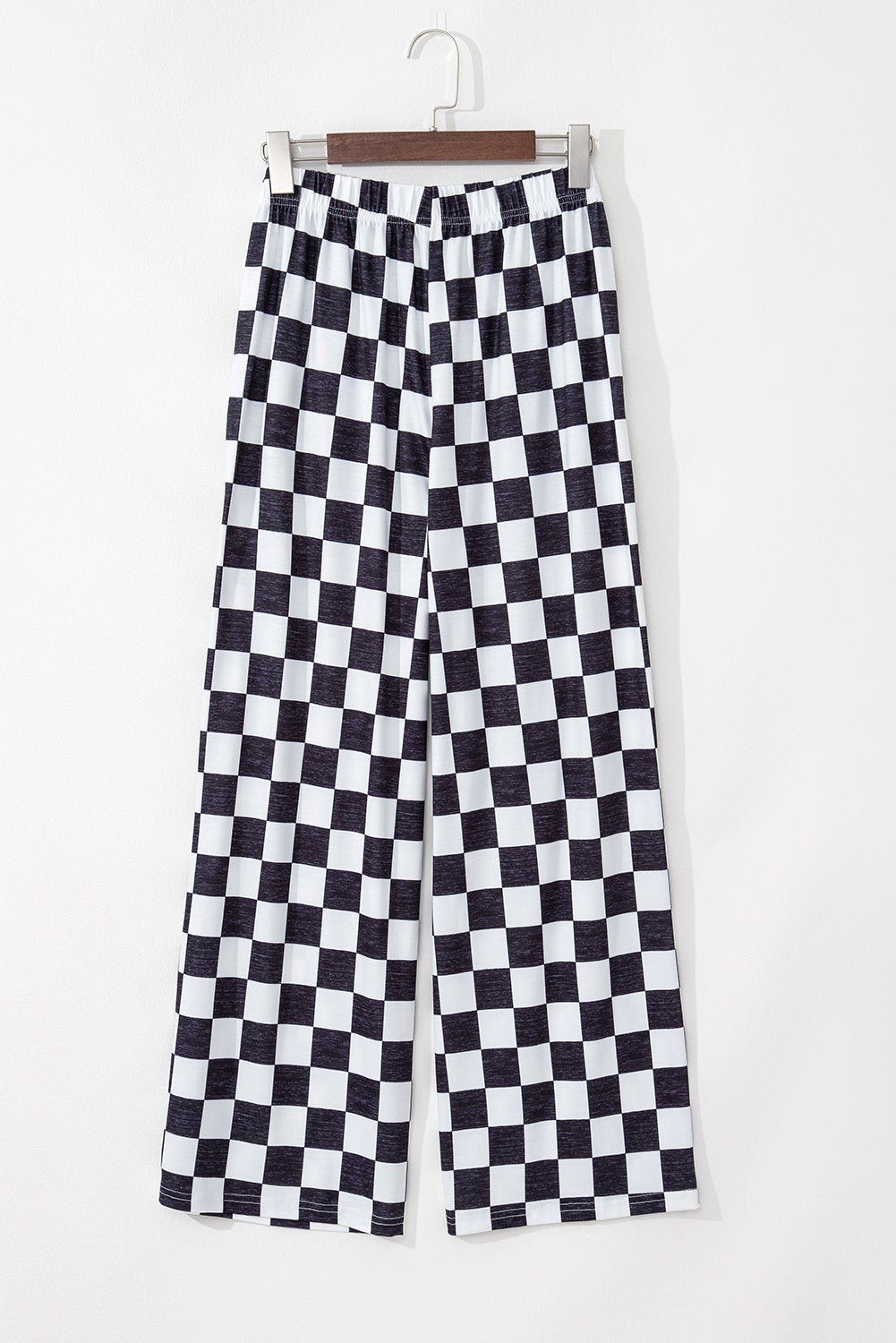 Checker High Waist Wide Leg Pants - Rooted & Reckless Co.