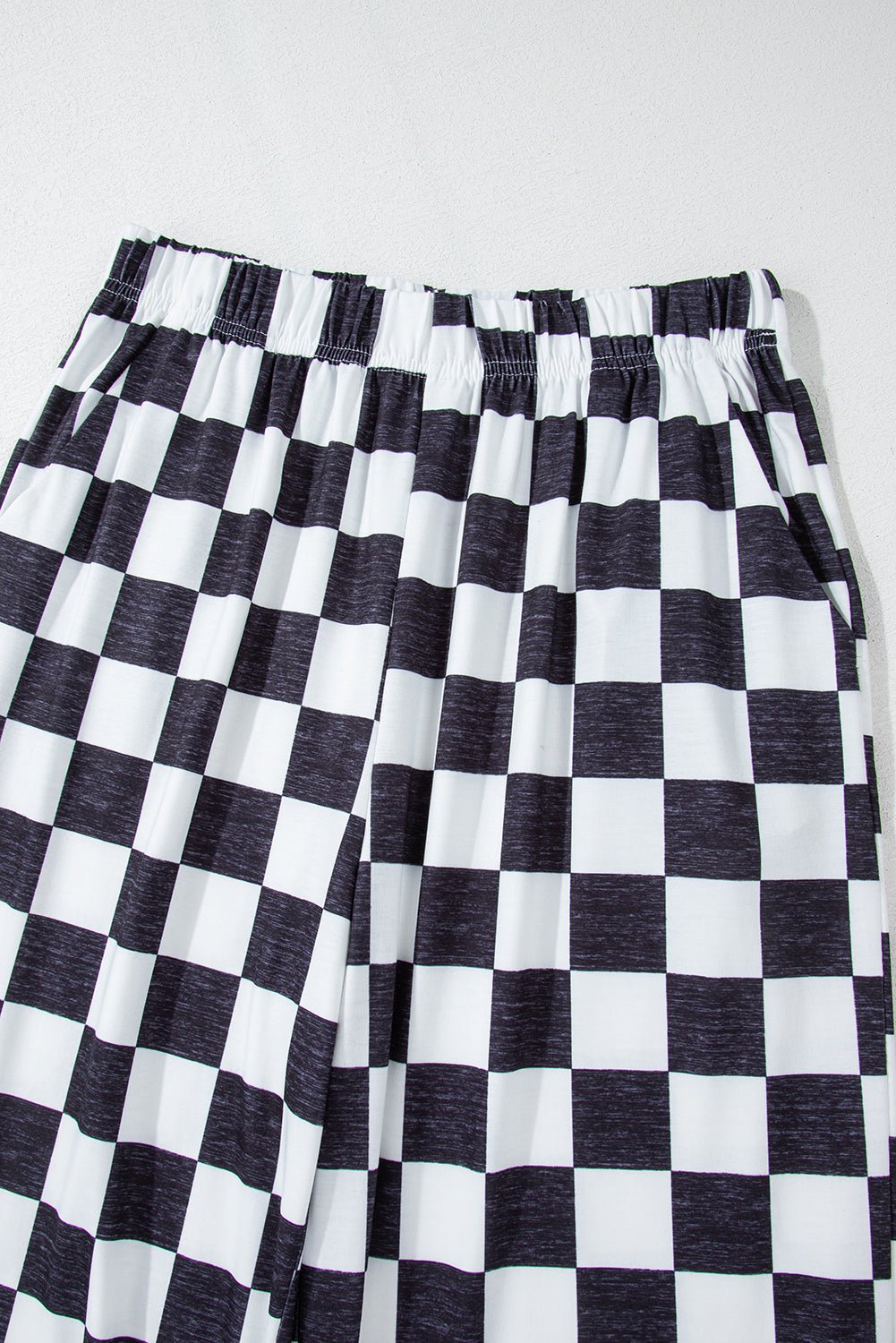 Checker High Waist Wide Leg Pants - Rooted & Reckless Co.