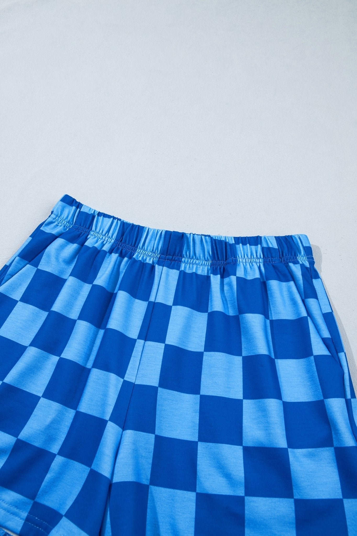 Checker Long Sleeve Crop Top & Shorts Set - Rooted & Reckless Co.