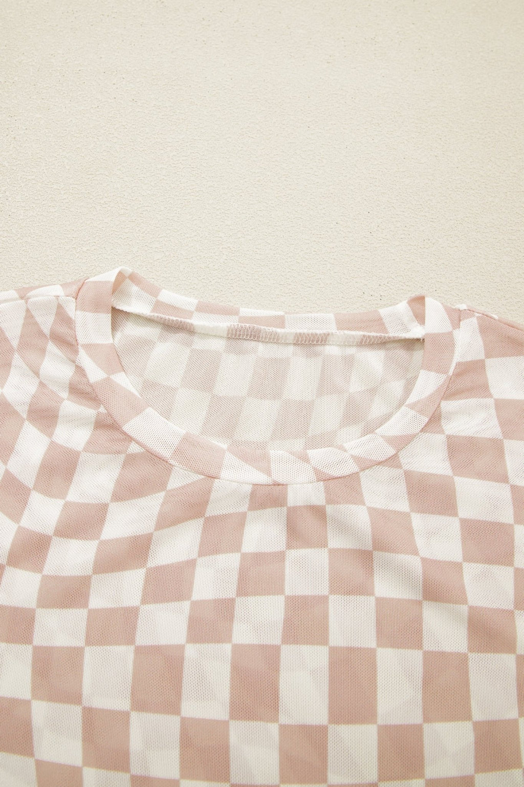 Checker Mesh Mock Neck Short Sleeve T-Shirt - Rooted & Reckless Co.