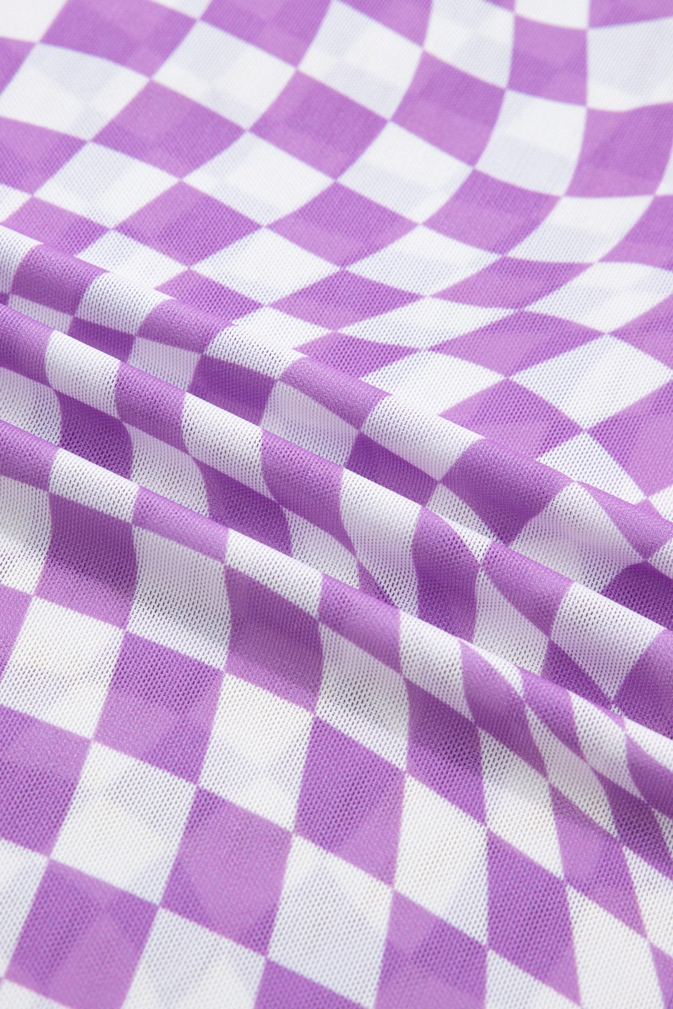 Checker Mesh Mock Neck Short Sleeve T-Shirt - Rooted & Reckless Co.