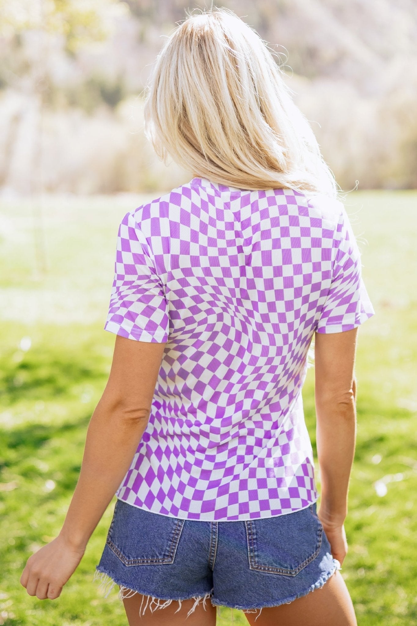Checker Mesh Mock Neck Short Sleeve T-Shirt - Rooted & Reckless Co.