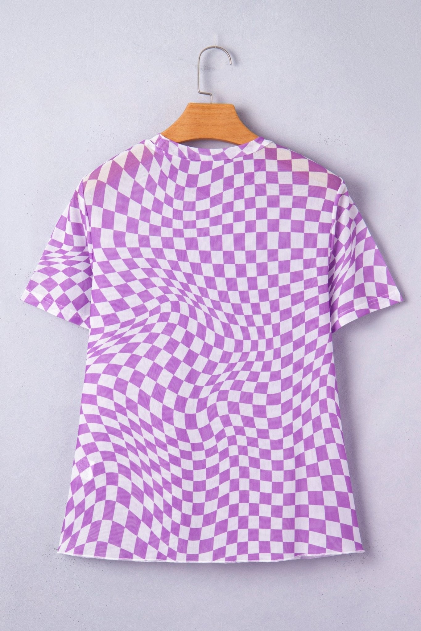 Checker Mesh Mock Neck Short Sleeve T-Shirt - Rooted & Reckless Co.