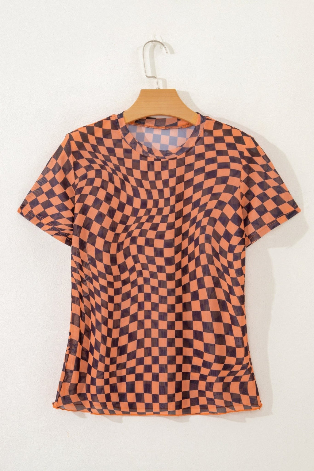 Checker Mesh Mock Neck Short Sleeve T-Shirt - Rooted & Reckless Co.