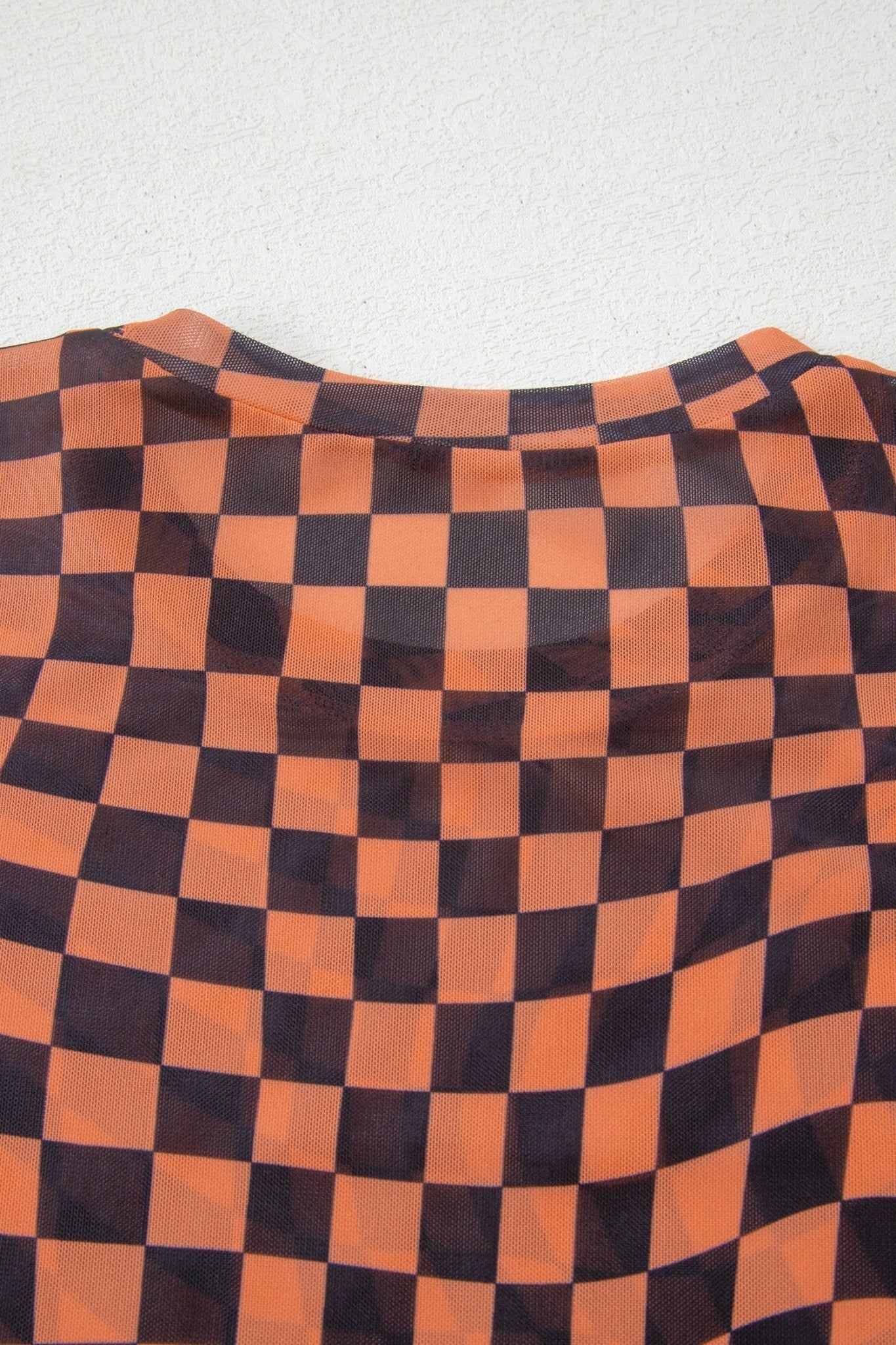 Checker Mesh Mock Neck Short Sleeve T-Shirt - Rooted & Reckless Co.