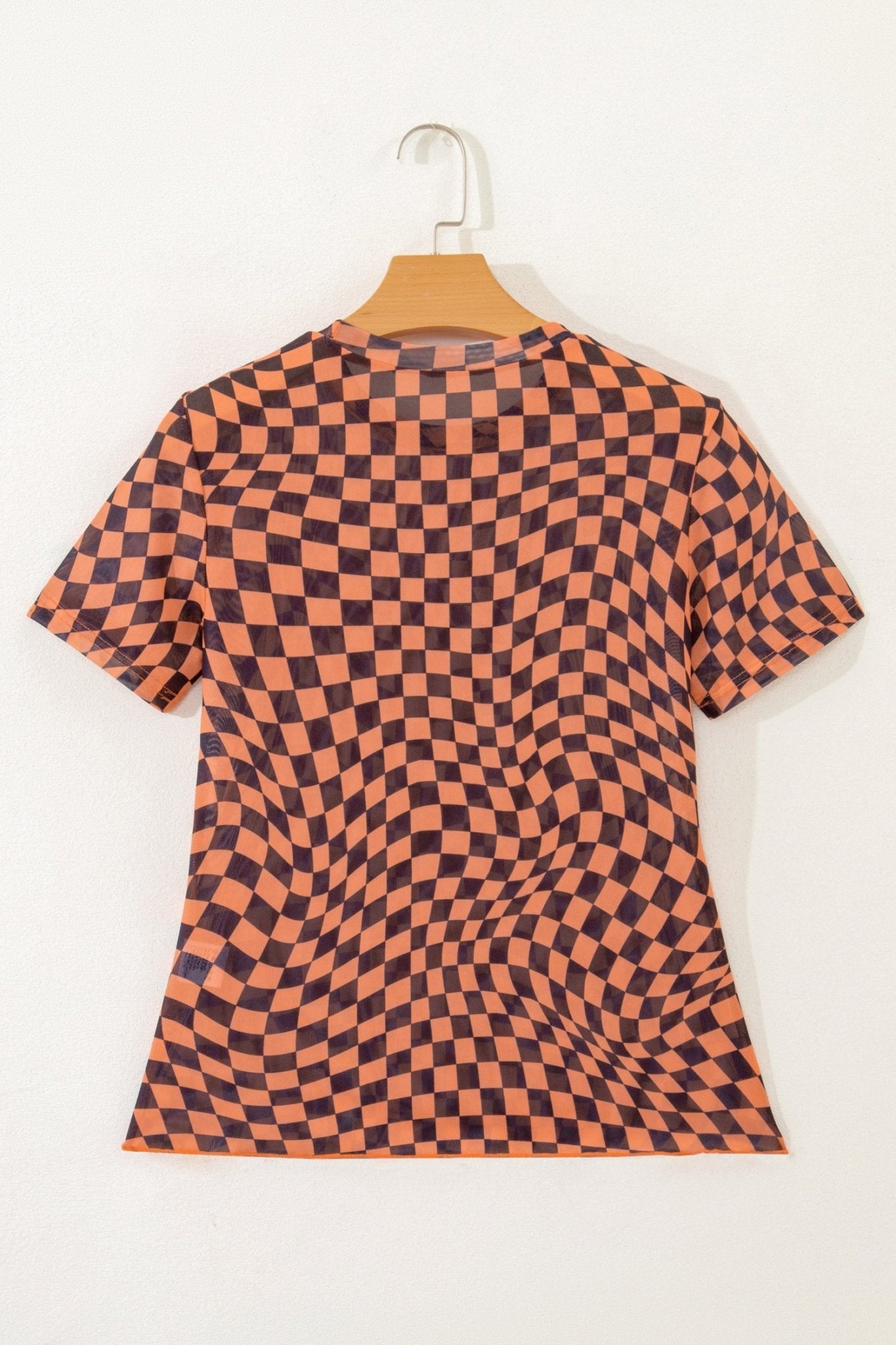 Checker Mesh Mock Neck Short Sleeve T-Shirt - Rooted & Reckless Co.