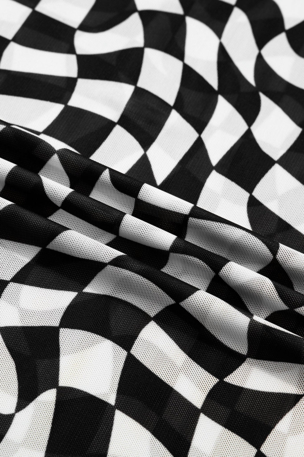 Checker Mesh Mock Neck Short Sleeve T-Shirt - Rooted & Reckless Co.