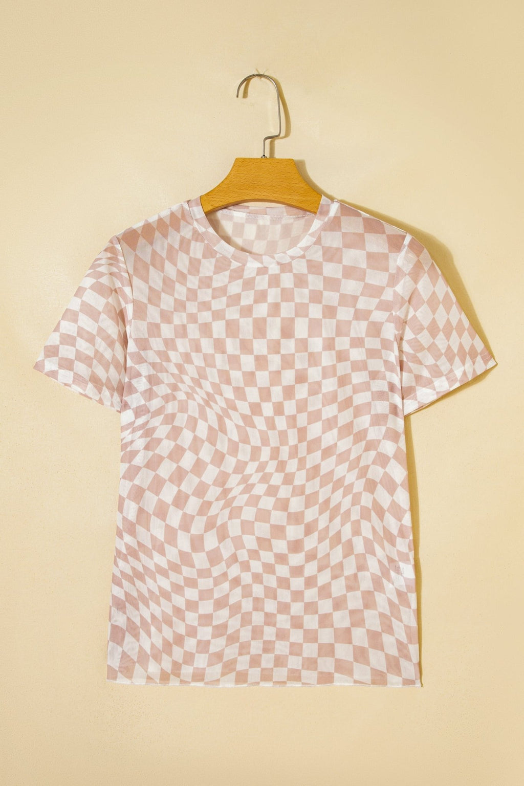 Checker Mesh Mock Neck Short Sleeve T-Shirt - Rooted & Reckless Co.