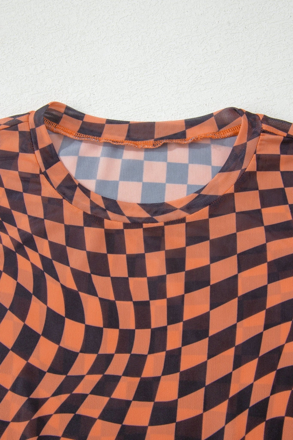 Checker Mesh Mock Neck Short Sleeve T-Shirt - Rooted & Reckless Co.