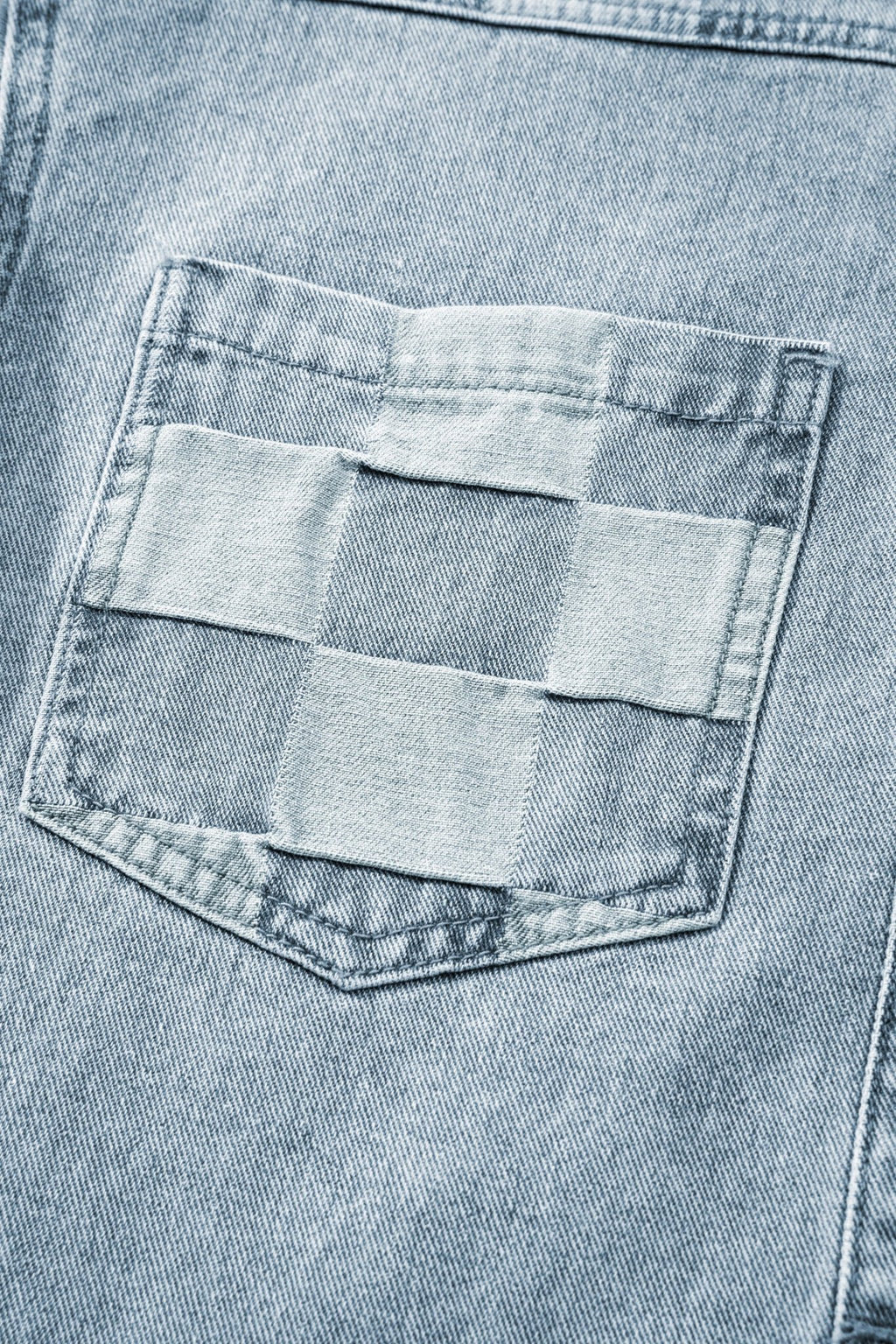 Checker Patchwork Denim Buttoned Jacket - Rooted & Reckless Co.