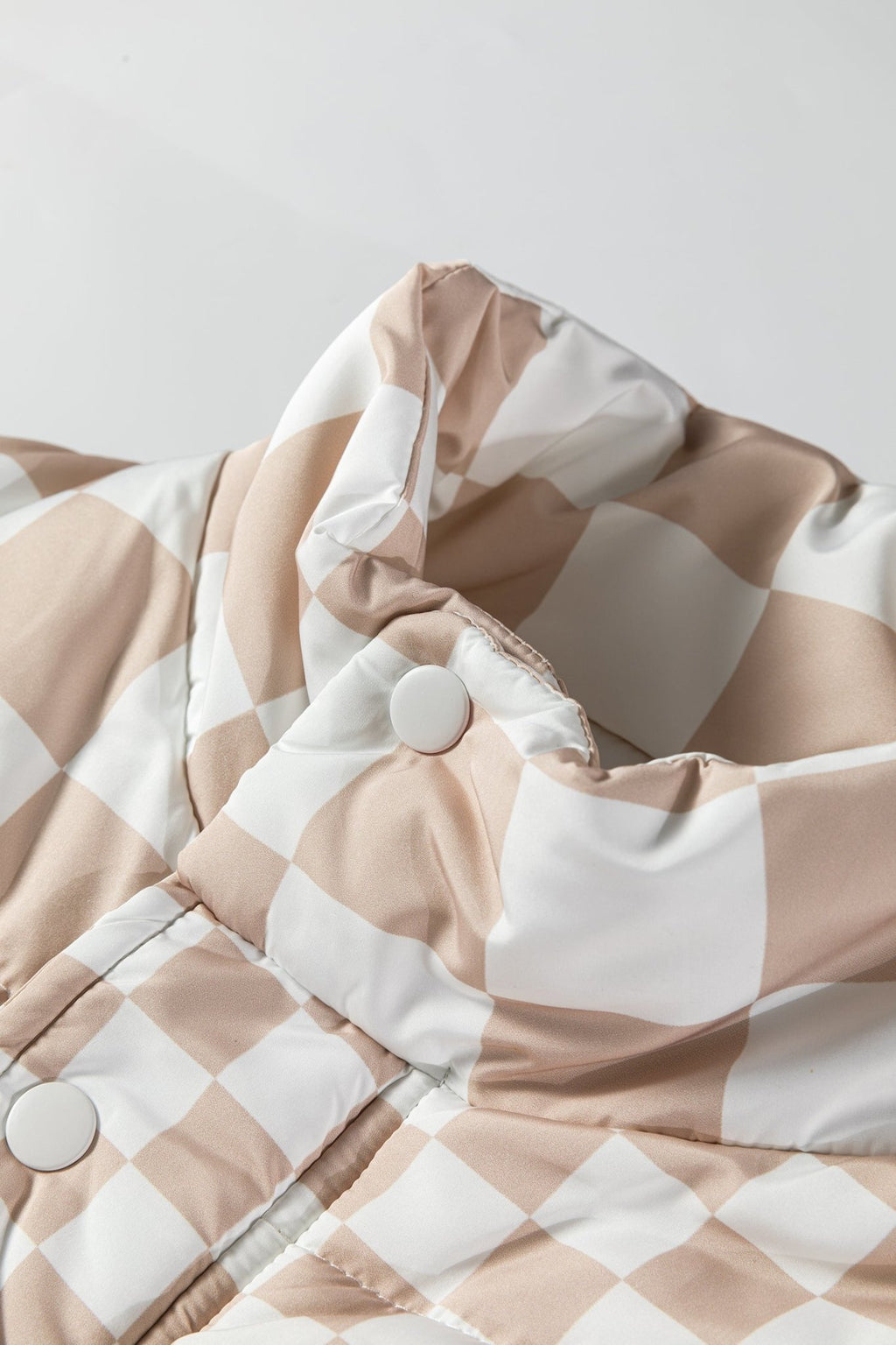 Checker Patchwork Quilted Buttoned Zip Up Vest - Rooted & Reckless Co.
