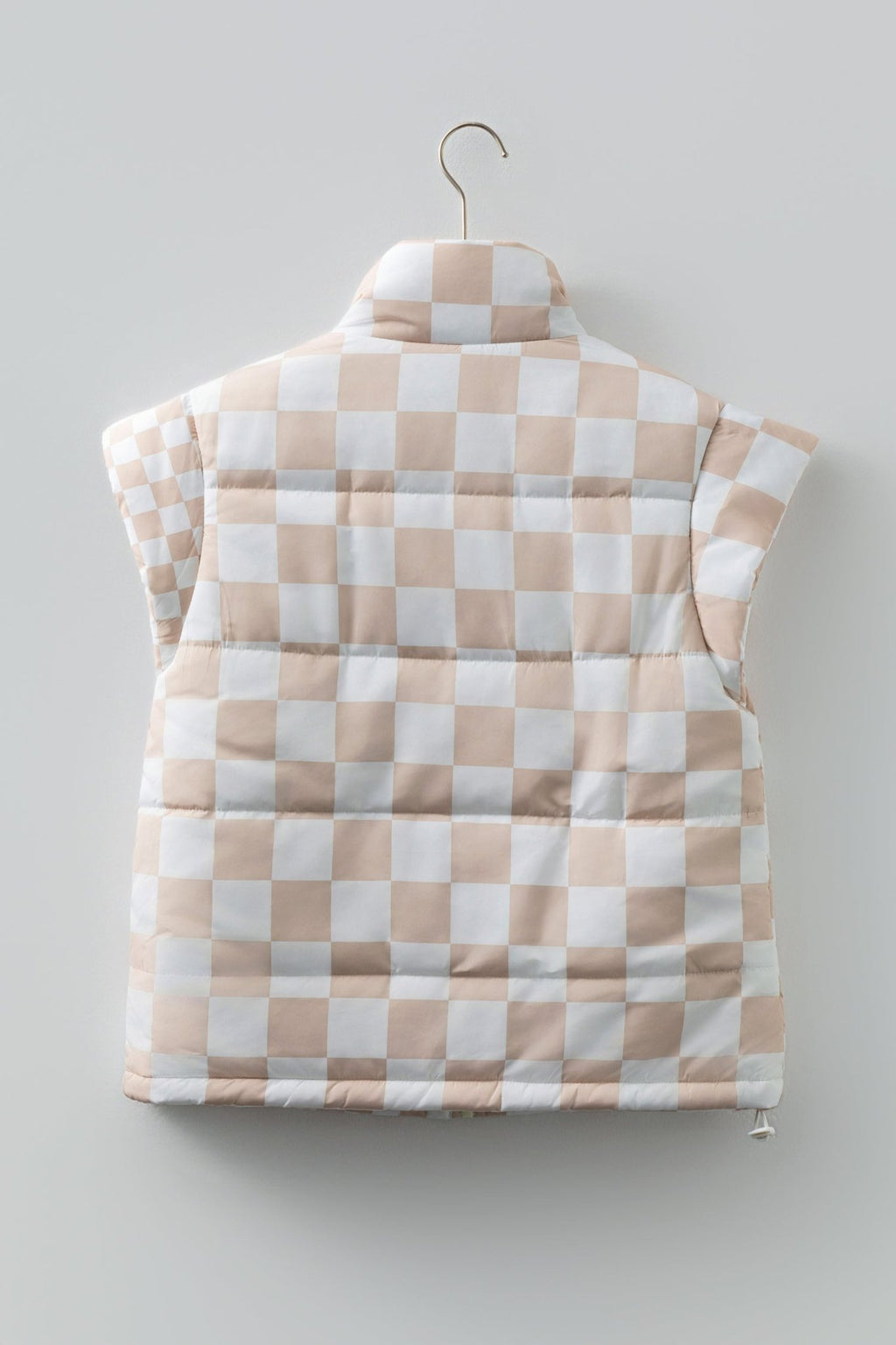 Checker Patchwork Quilted Buttoned Zip Up Vest - Rooted & Reckless Co.