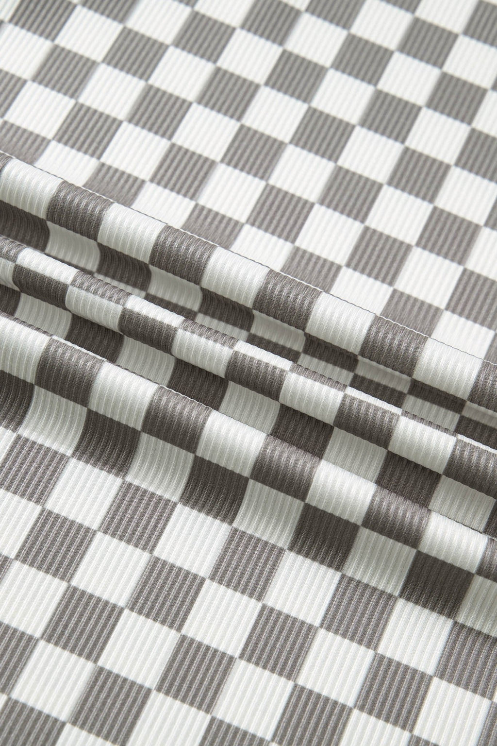 Checker Ribbed Knit Halter Tank Top - Rooted & Reckless Co.