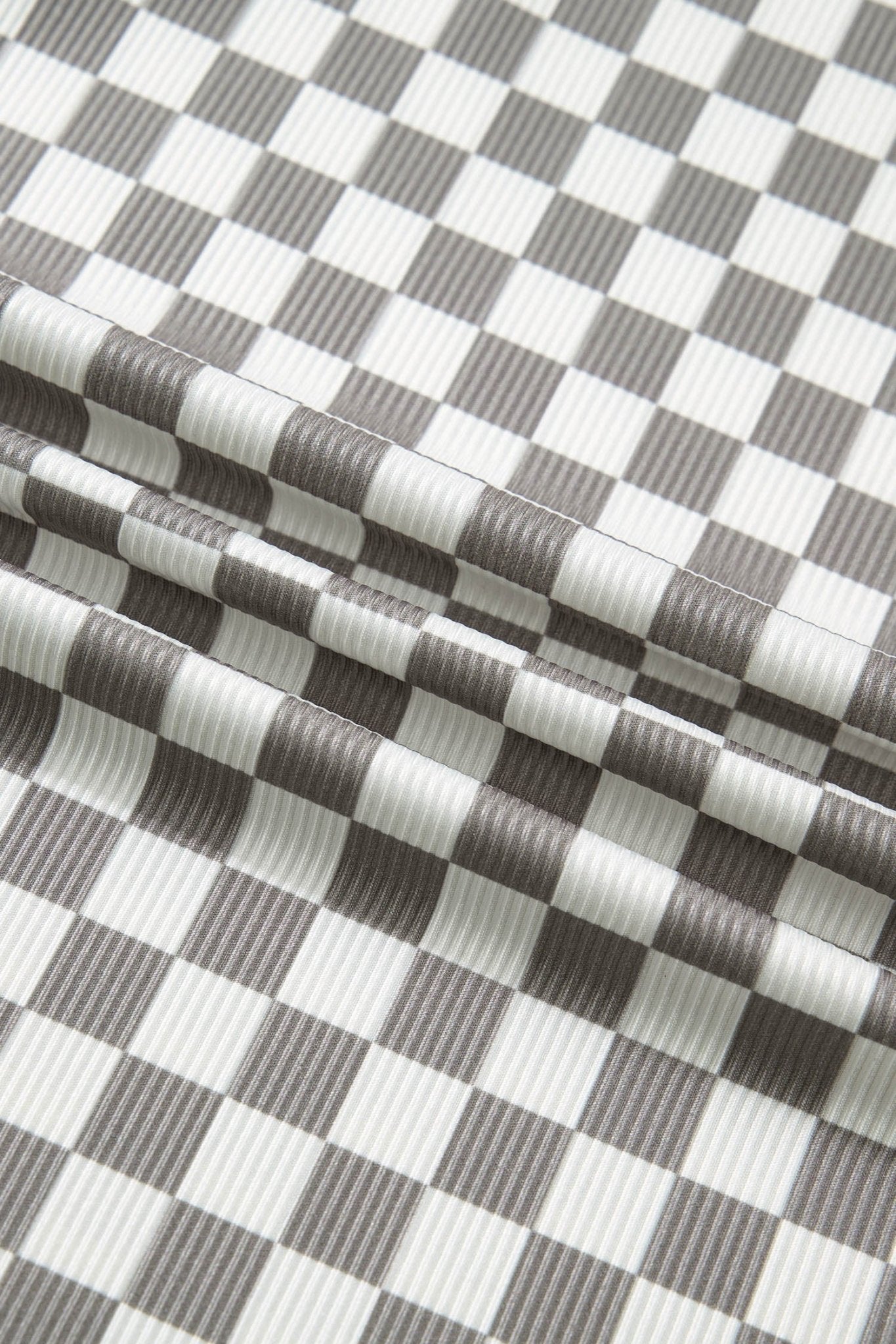 Checker Ribbed Knit Halter Tank Top - Rooted & Reckless Co.
