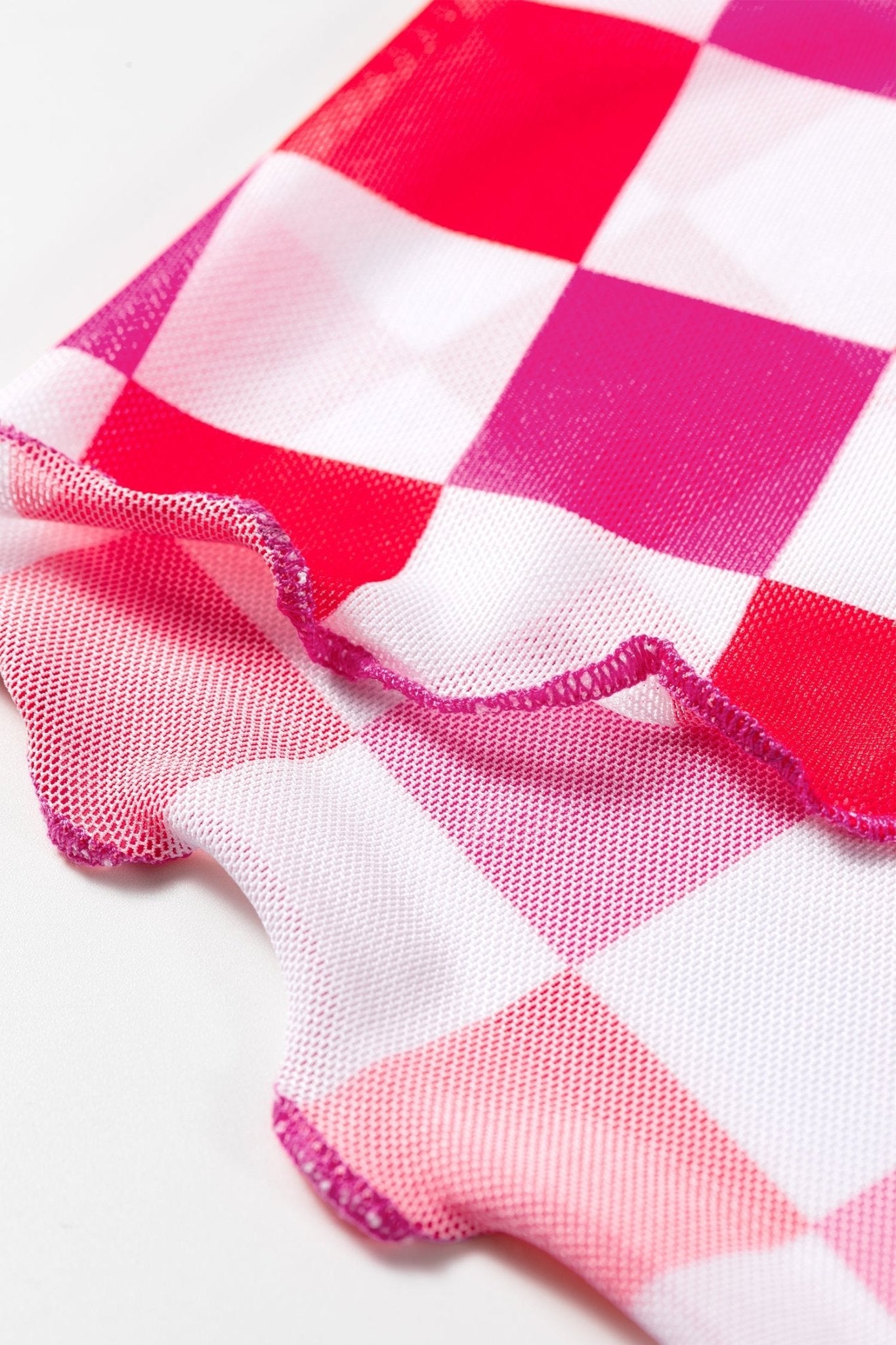 Checker Sheer Mesh Long Sleeve Blouse - Rooted & Reckless Co.