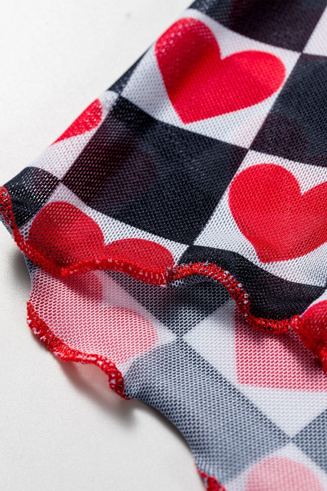 Checker Sheer Mesh Long Sleeve Blouse - Rooted & Reckless Co.
