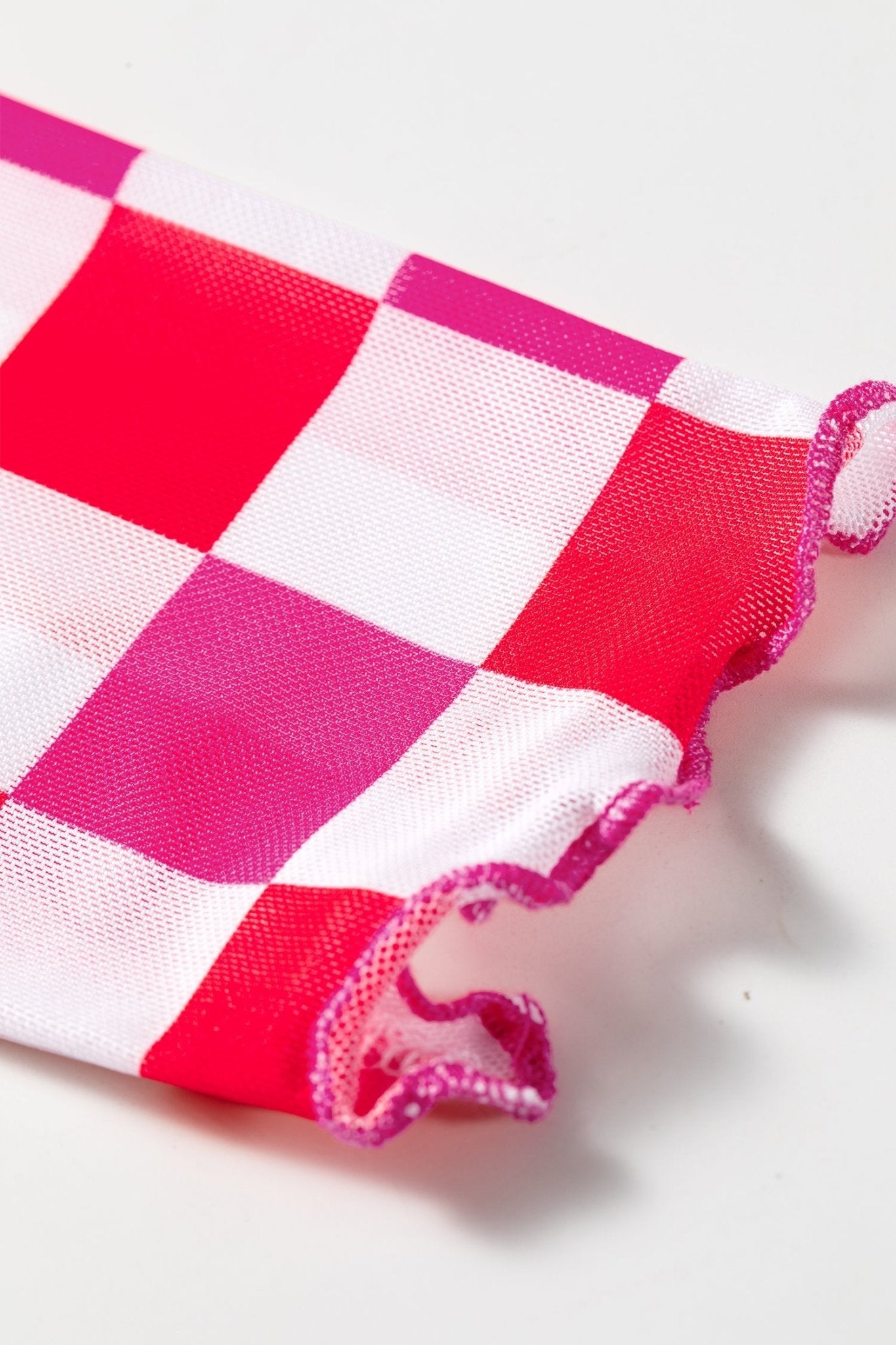 Checker Sheer Mesh Long Sleeve Blouse - Rooted & Reckless Co.
