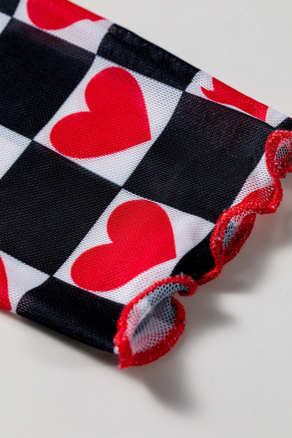 Checker Sheer Mesh Long Sleeve Blouse - Rooted & Reckless Co.