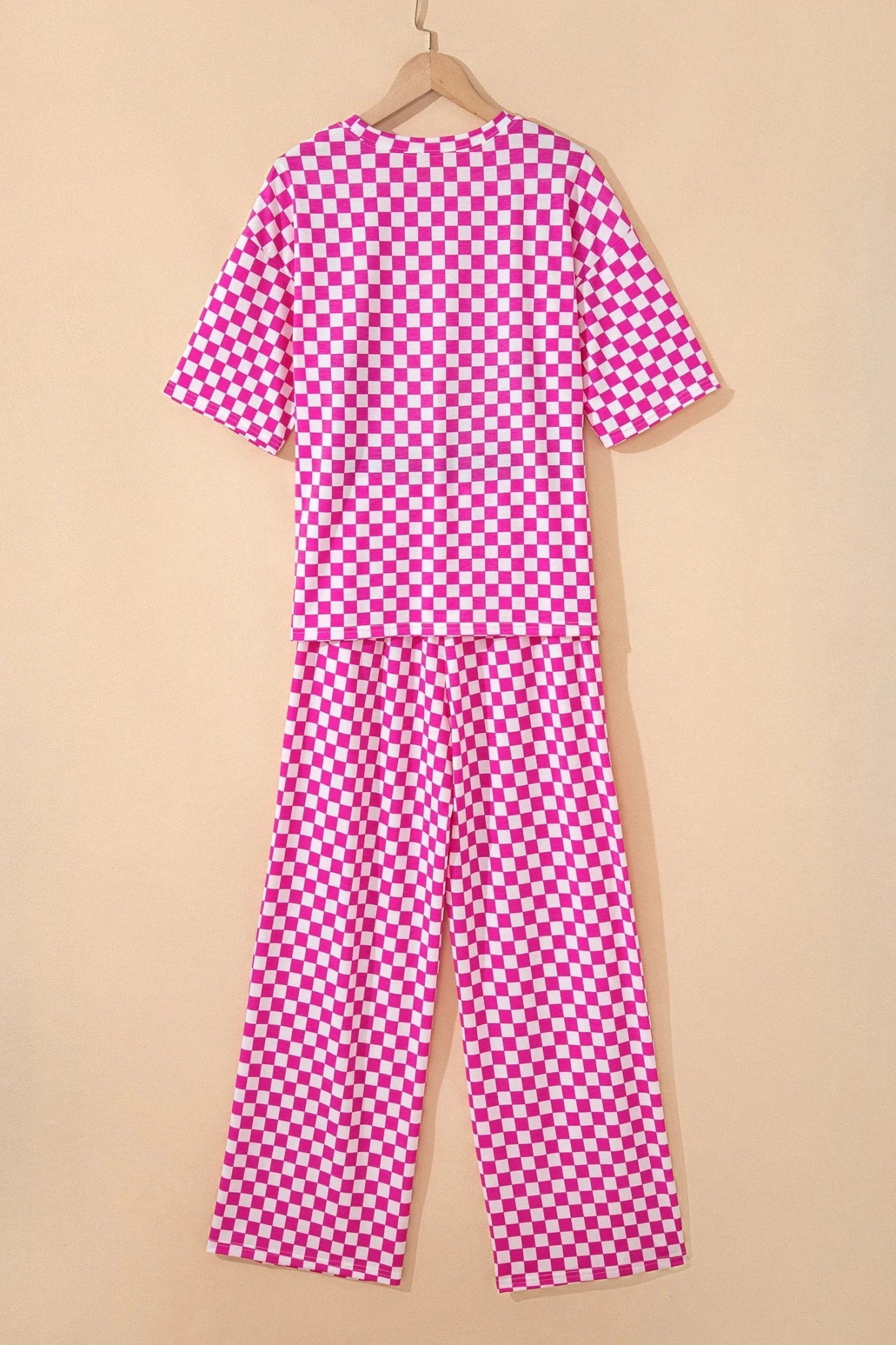 Checker Short Sleeve Tee & Pants Lounge Set - Rooted & Reckless Co.
