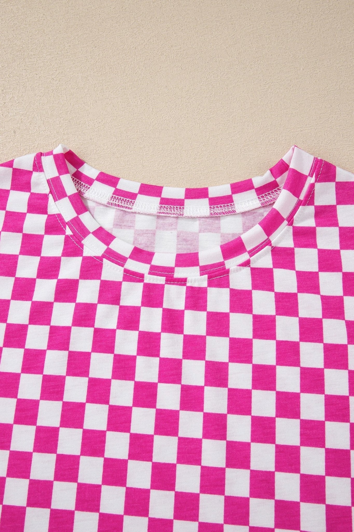 Checker Short Sleeve Tee & Pants Lounge Set - Rooted & Reckless Co.