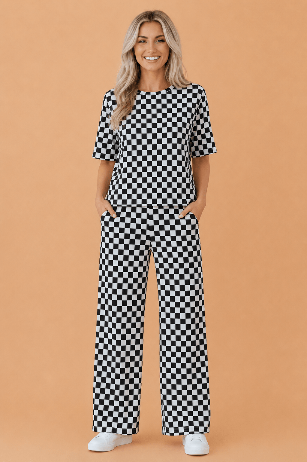 Checker Short Sleeve Tee & Pants Set - Rooted & Reckless Co.