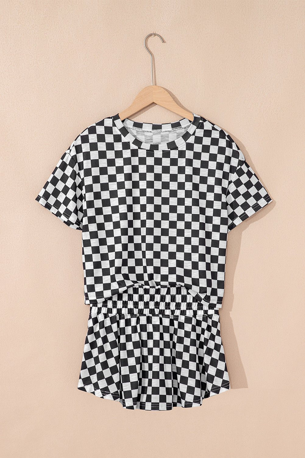 Checker T-Shirt & High Waist Skort Set - Rooted & Reckless Co.