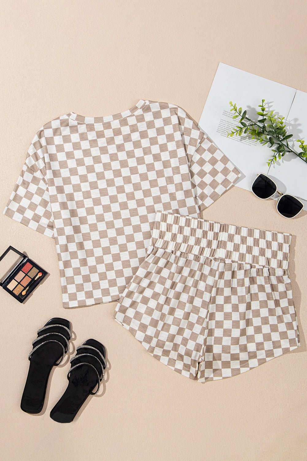 Checker T-Shirt & High Waist Skort Set - Rooted & Reckless Co.