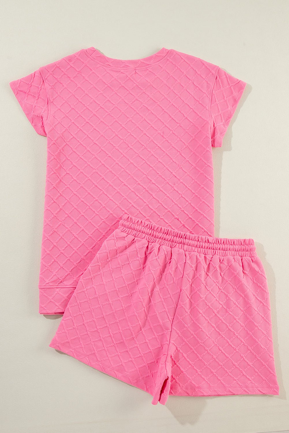 Checker Textured Tee and Drawstring Shorts - Rooted & Reckless Co.