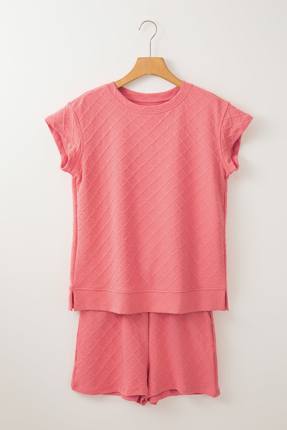 Checker Textured Tee and Drawstring Shorts - Rooted & Reckless Co.