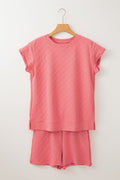 Checker Textured Tee and Drawstring Shorts - Rooted & Reckless Co.