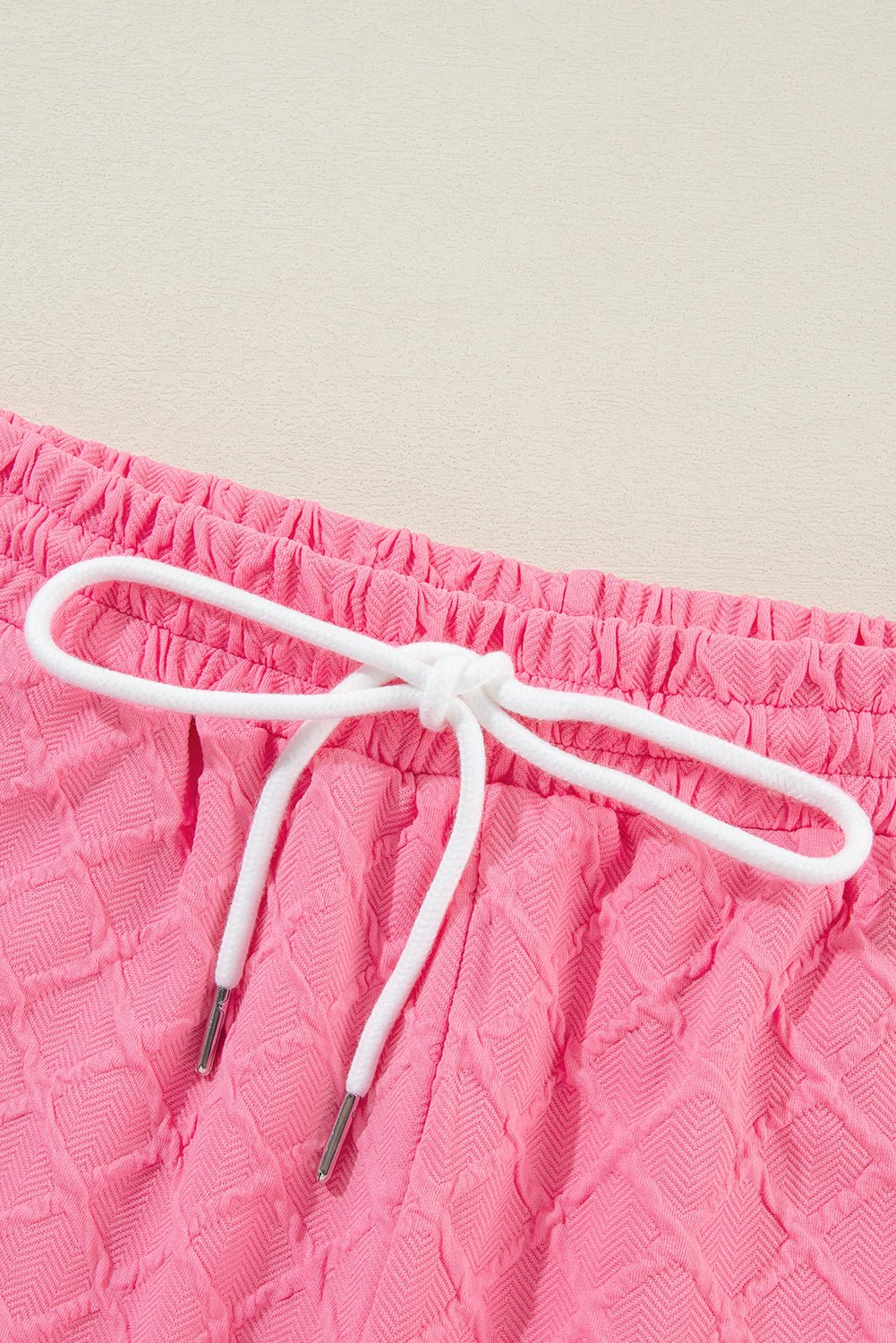 Checker Textured Tee and Drawstring Shorts - Rooted & Reckless Co.