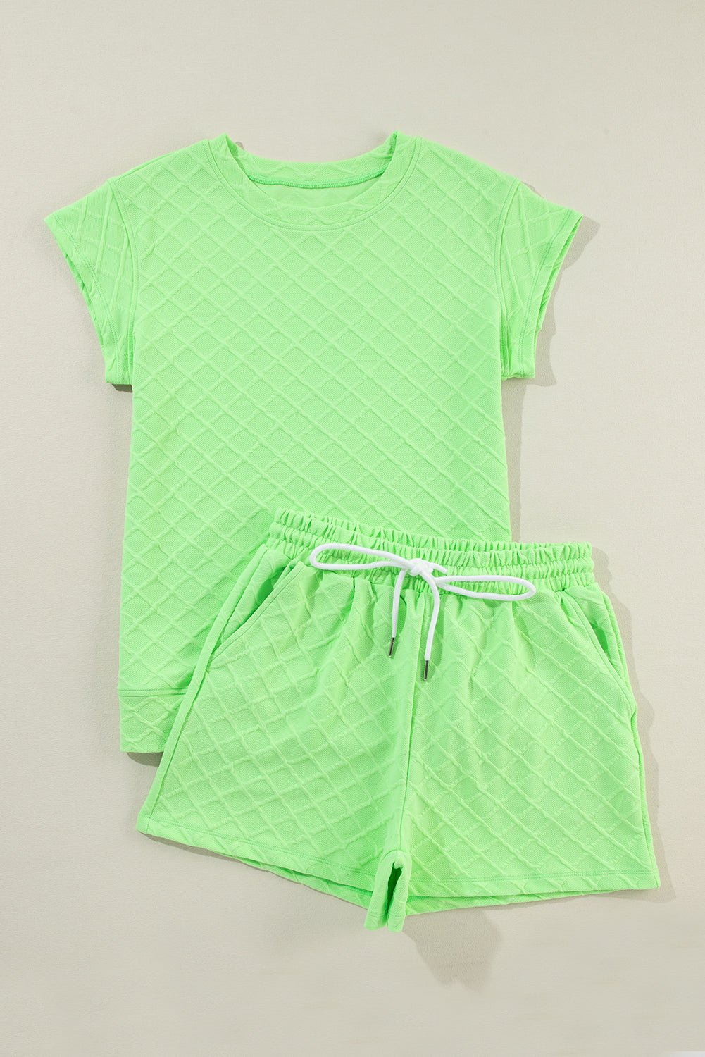 Checker Textured Tee and Drawstring Shorts - Rooted & Reckless Co.