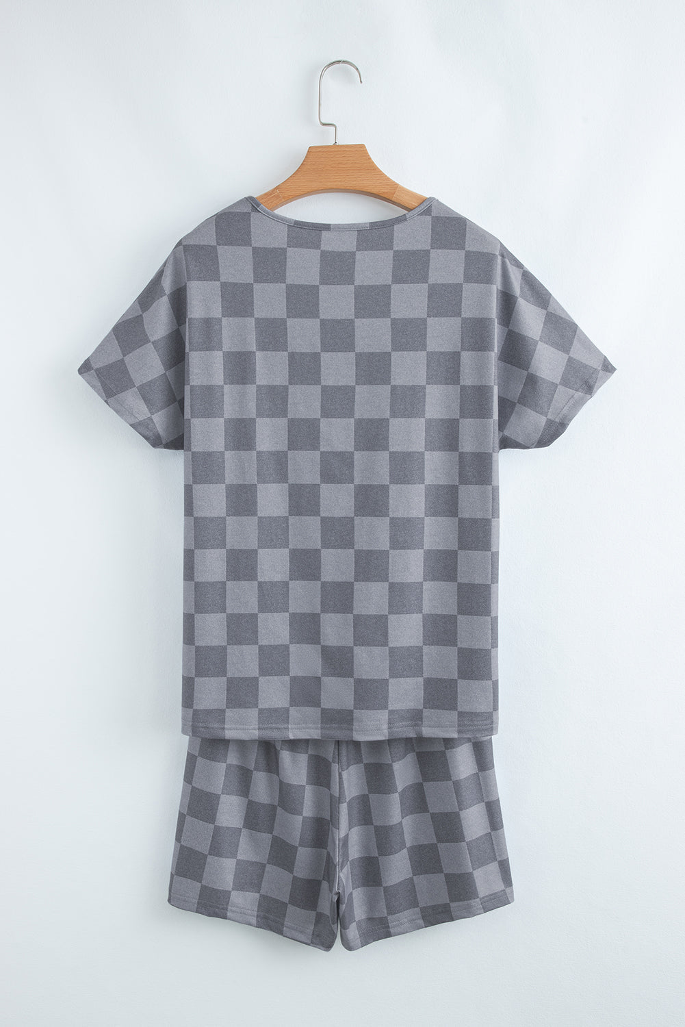 Checker V-Neck Tee & Drawstring Shorts Set - Rooted & Reckless Co.