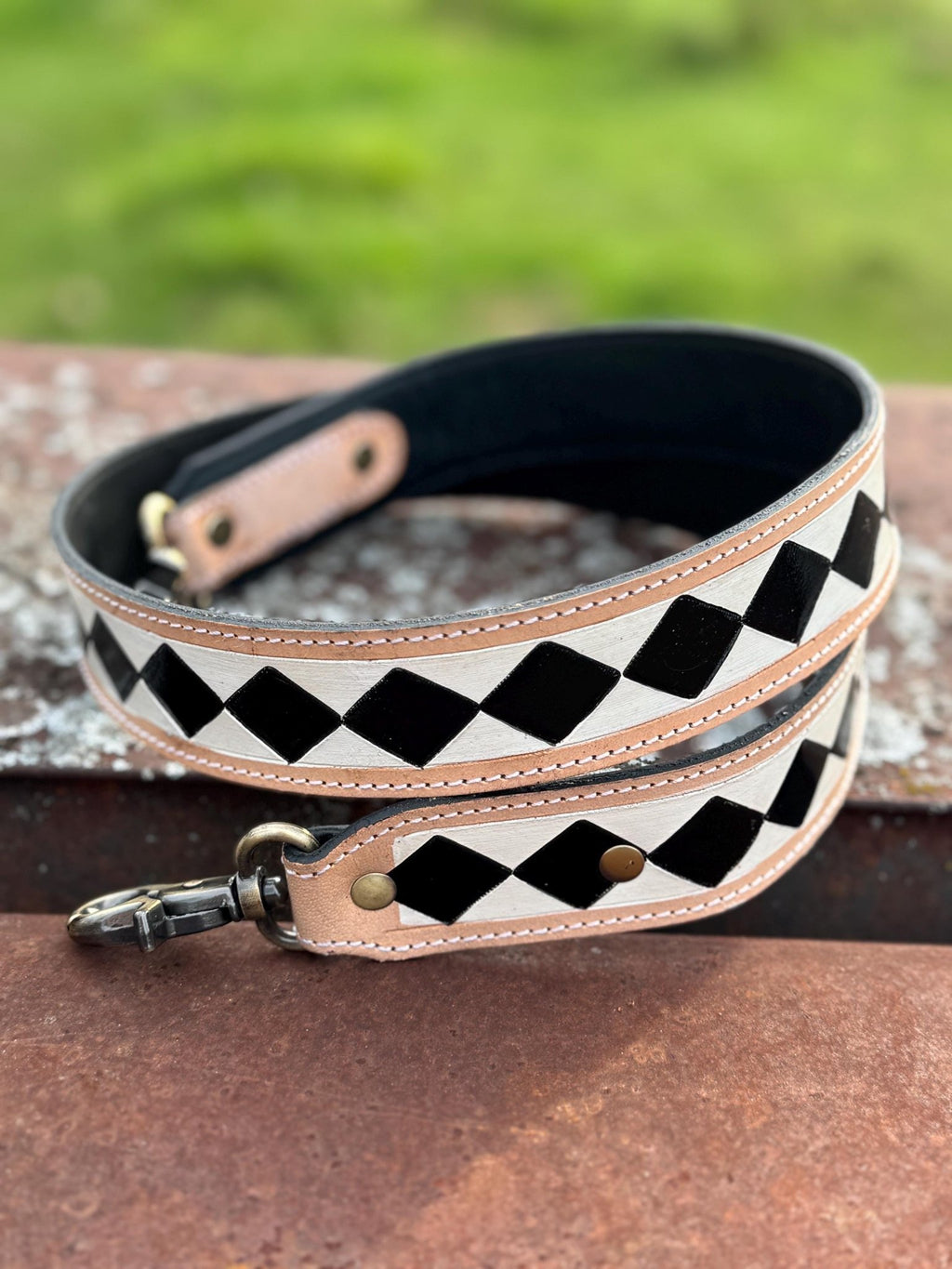 Checkered Black and White Genuine Leather Western Purse, Wallet, OR Clutch by Double B Wild Rags - Rooted & Reckless Co.