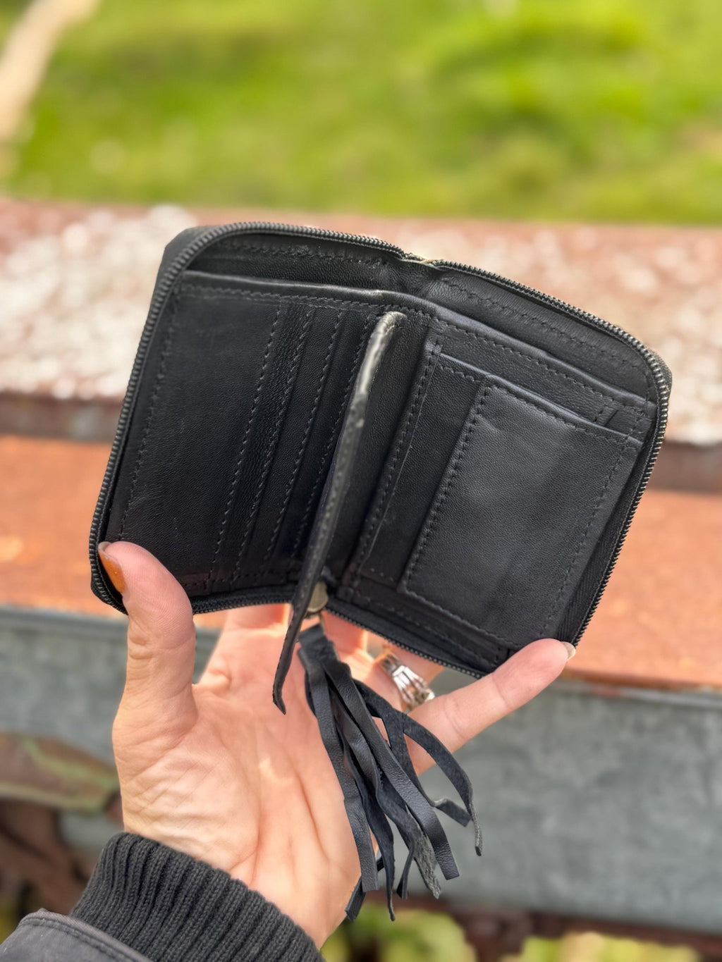 Checkered Black and White Genuine Western Leather Purse and Wallet Set by Double B Wild Rags - Rooted & Reckless Co.
