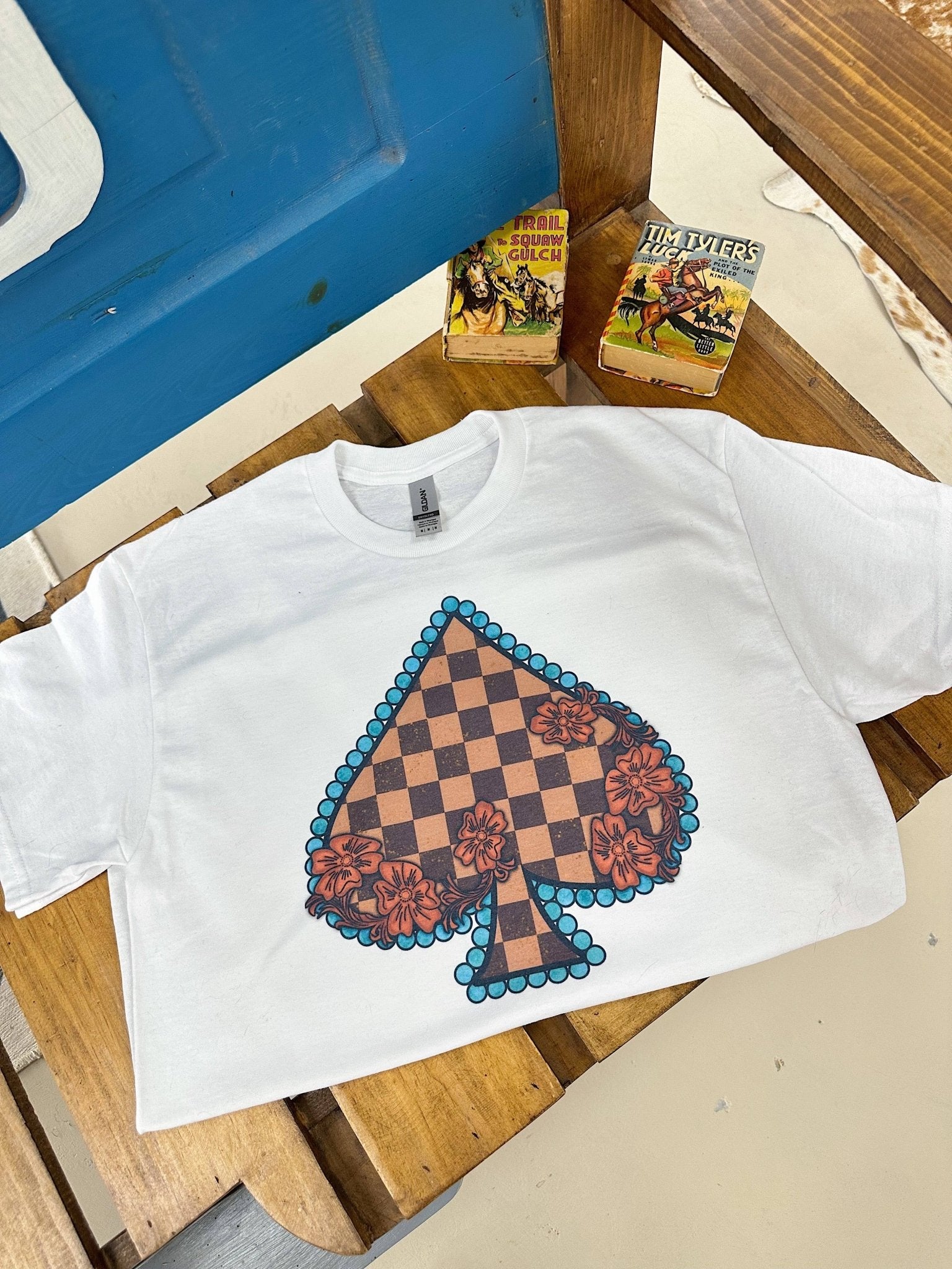 Checkered Spade Tee or Crewneck - Rooted & Reckless Co.