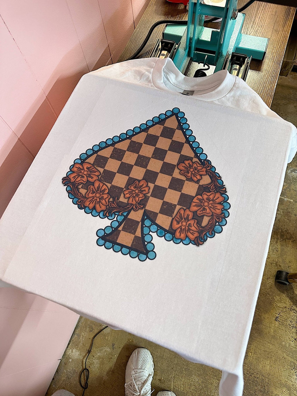 Checkered Spade Tee or Crewneck - Rooted & Reckless Co.