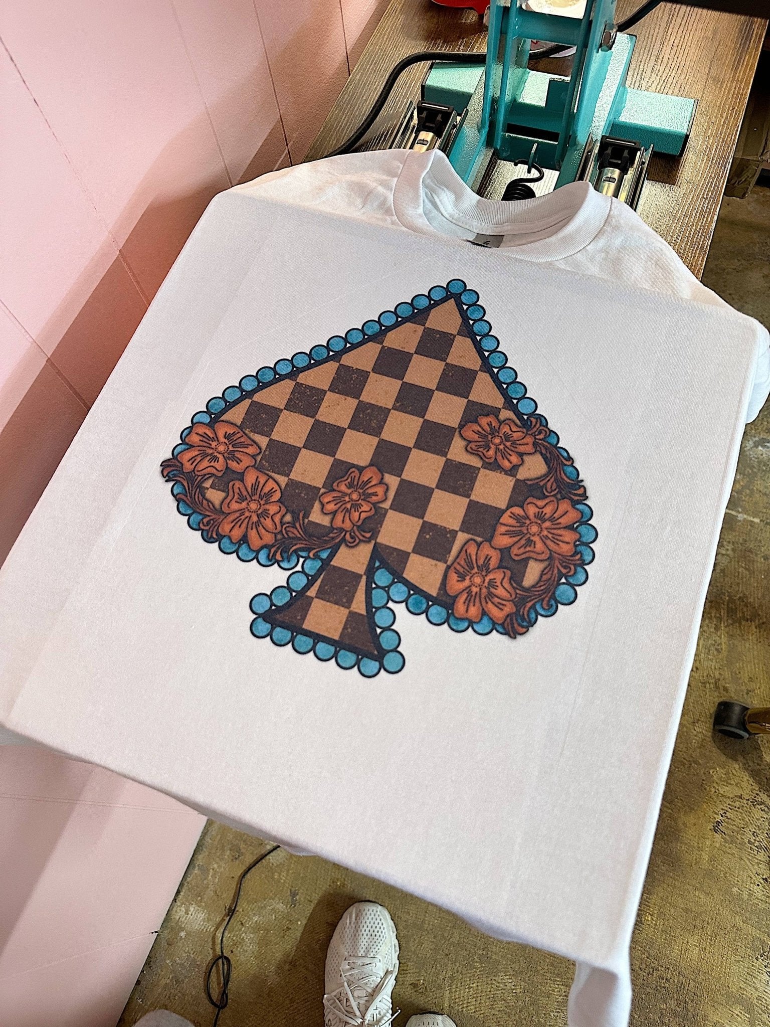 Checkered Spade Tee or Crewneck - Rooted & Reckless Co.