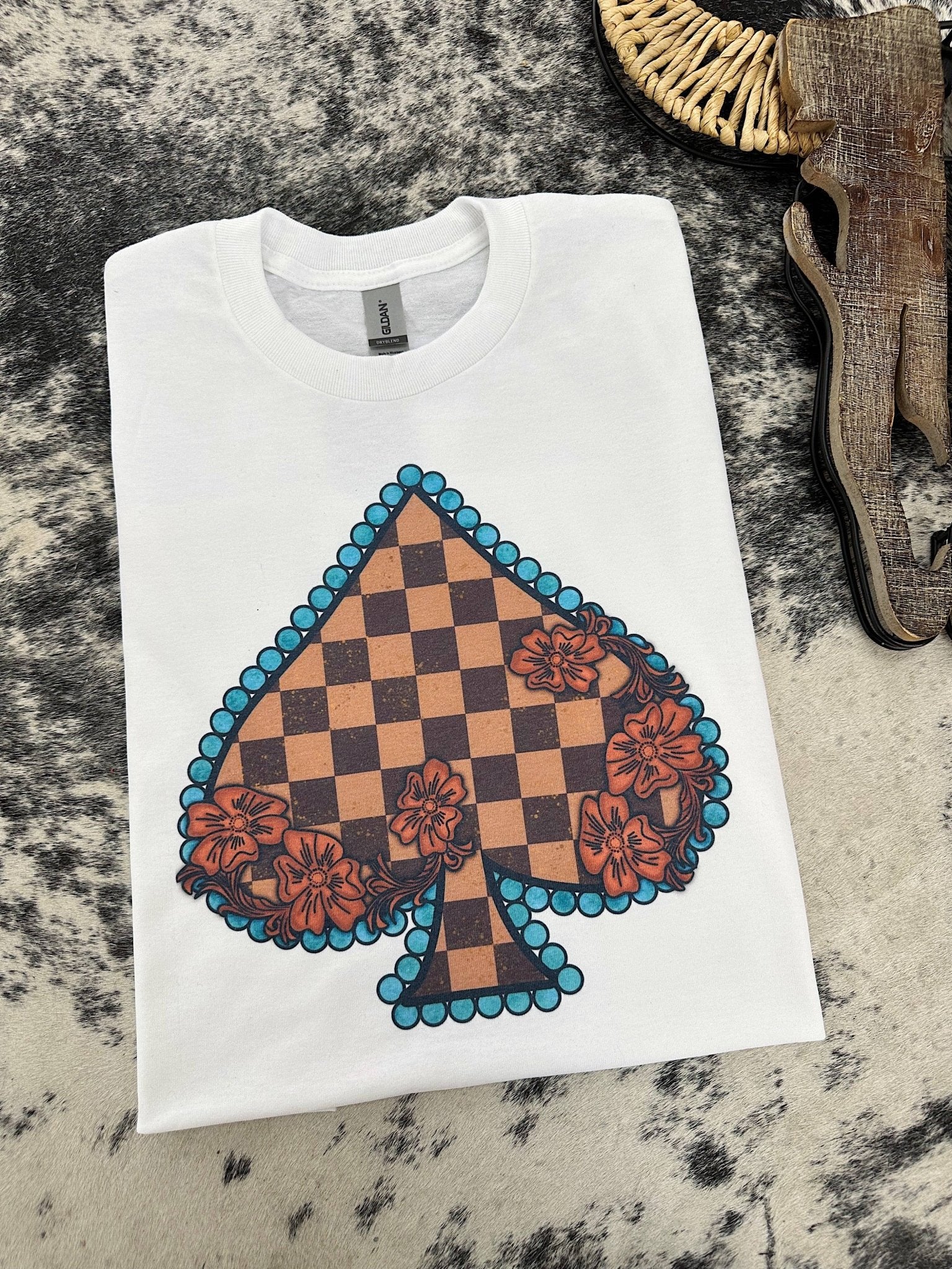 Checkered Spade Tee or Crewneck - Rooted & Reckless Co.