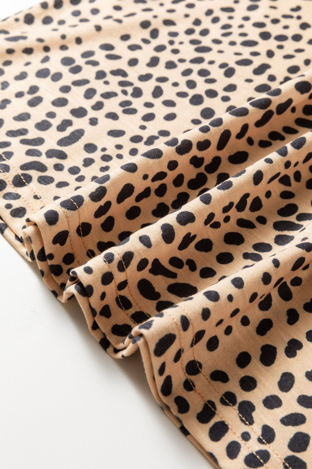 Cheetah Frilled V-Neck Short Sleeve Blouse - Rooted & Reckless Co.