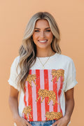 Cheetah Stripe Retro Graphic Short Sleeve Tee - Rooted & Reckless Co.