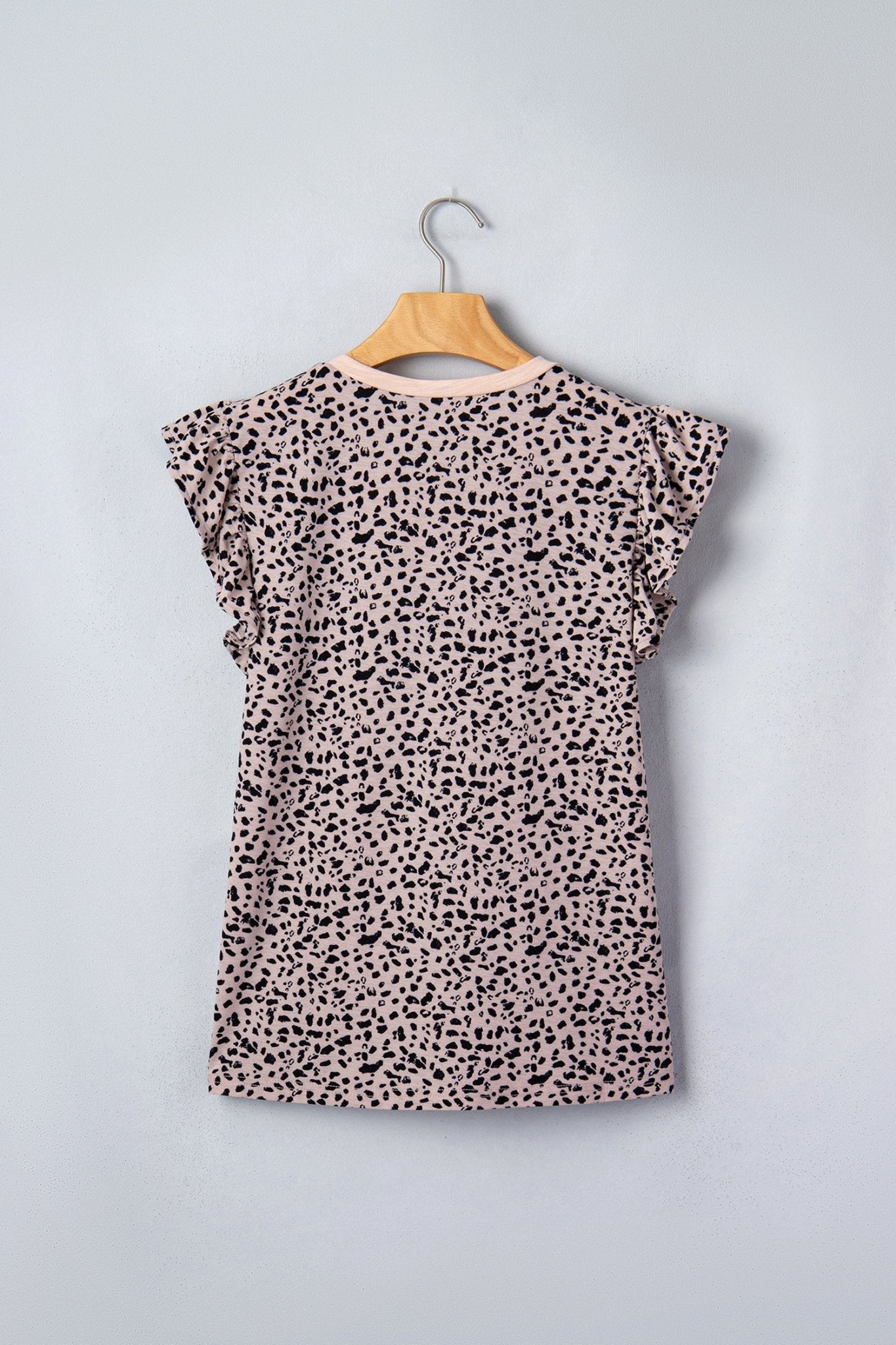 Cheetah V-Neck Ruffle Trim Tank Top - Rooted & Reckless Co.