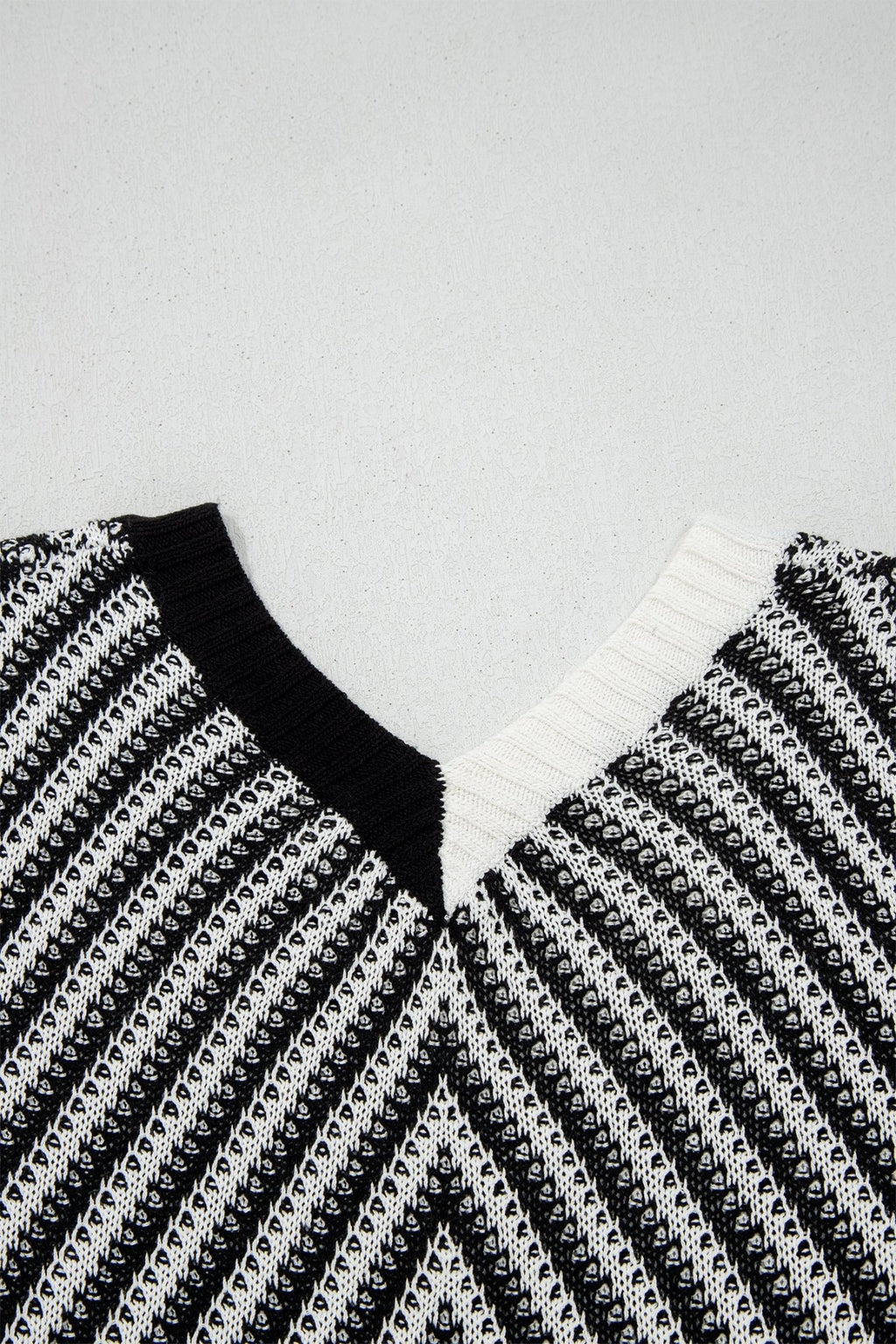 Chevron Contrast V-Neck Sleeveless Sweater Top - Rooted & Reckless Co.