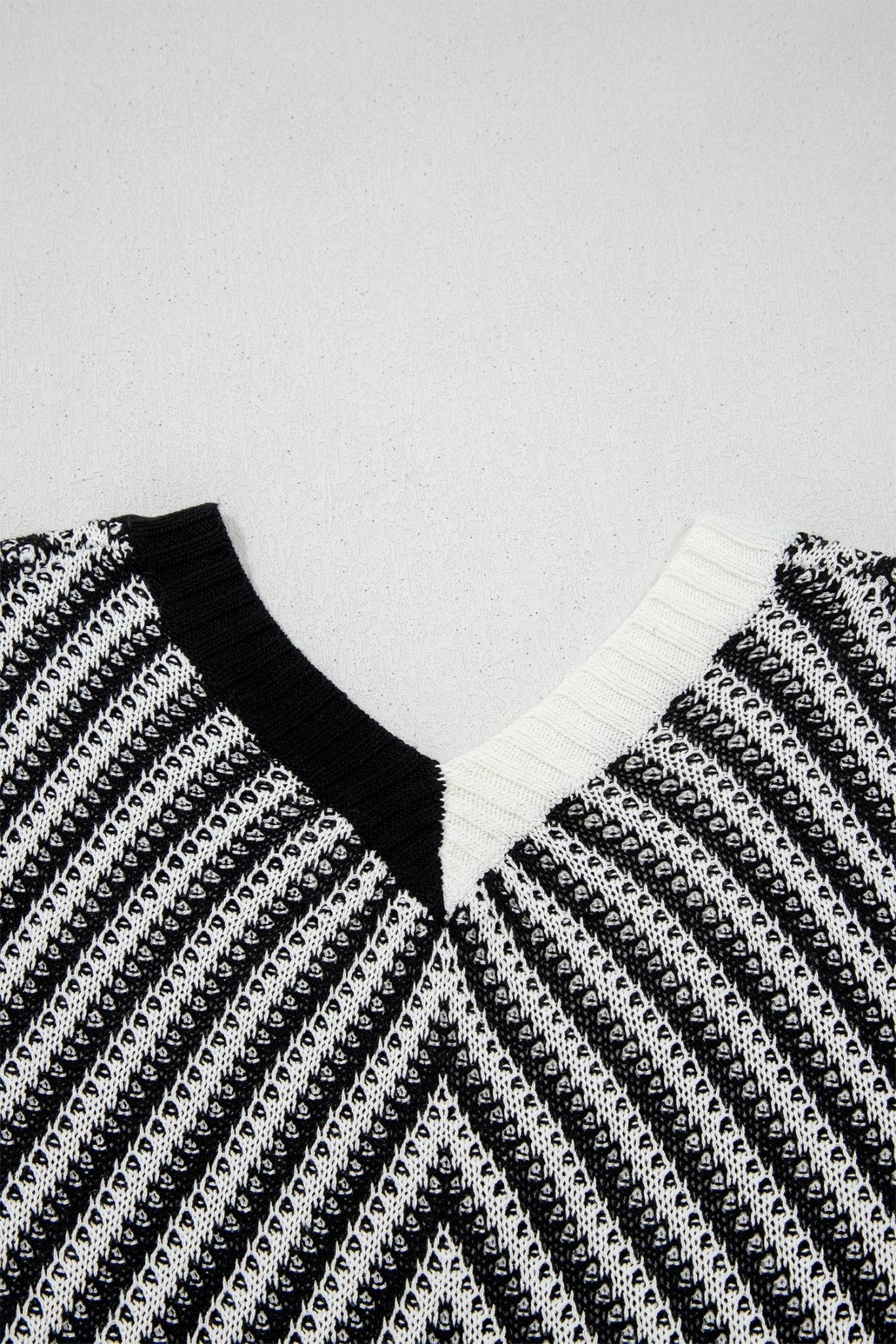 Chevron Contrast V-Neck Sleeveless Sweater Top - Rooted & Reckless Co.
